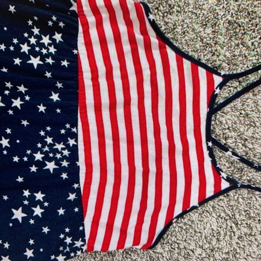 Girls patriotic sleeveless racerback dress